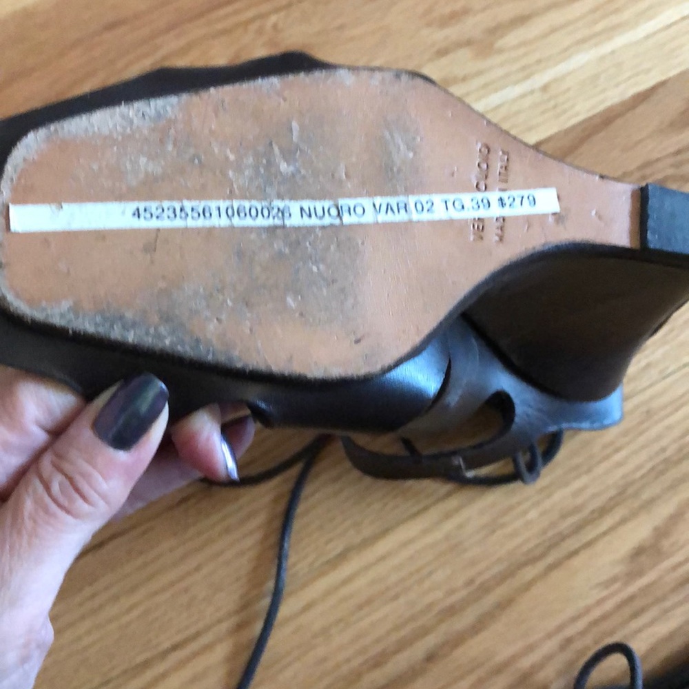 MaxMara/SportMax brwn leather wedge caged lace up - Picture 6 of 12